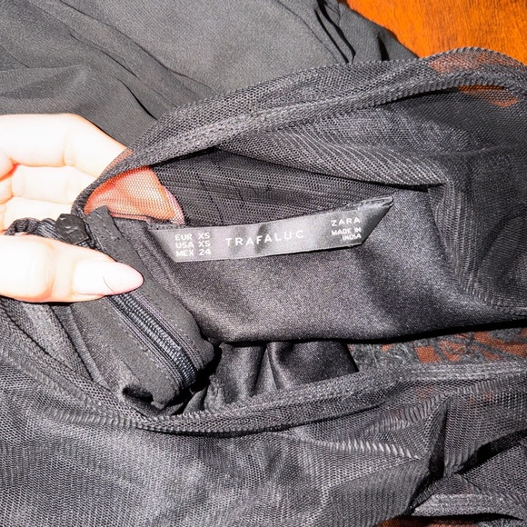 Zara Black Backless Dress with Lace Detail - Picture 3 of 3